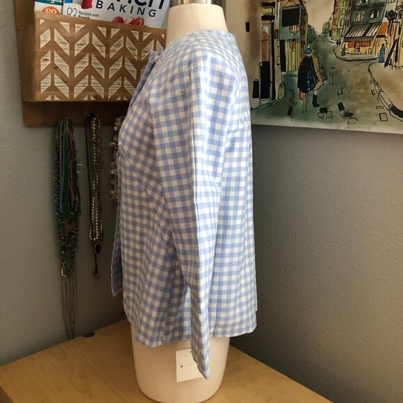 Victoria Beckham for Target Sky Blue & White Gingham Twill Spring Jacket - NWT's - Picture 6 of 10